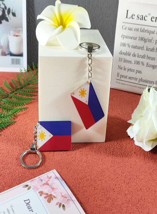 QQSD Philippines Flag Keychain Filipino Key Ring, 2 Pack - Image 5